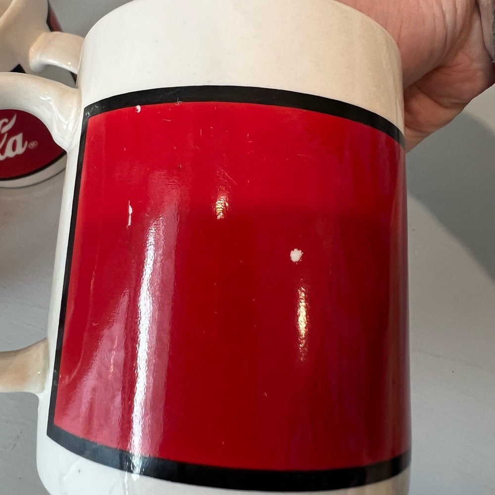 1996 Coca Cola Set Of 4 Tea Coffee Mug Cup Gibson 16oz Red White Classic Vintage - Picture 5 of 8